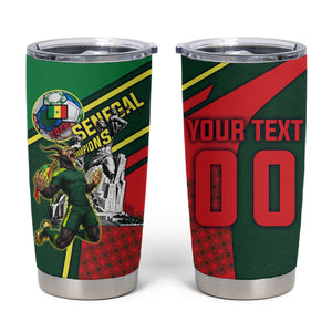 Custom Senegal Champions Football 2026 Tumbler Cup Teranga Lions G.O.A.T Mascot - African Renaissance Monument