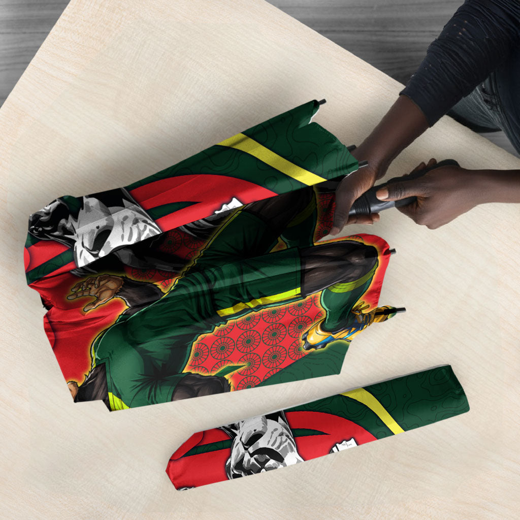 Custom Senegal Champions Football 2026 Umbrella Teranga Lions G.O.A.T Mascot - African Renaissance Monument