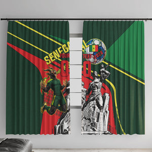 Custom Senegal Champions Football 2026 Window Curtain Teranga Lions G.O.A.T Mascot - African Renaissance Monument