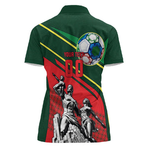 Custom Senegal Champions Football 2026 Women Polo Shirt Teranga Lions G.O.A.T Mascot - African Renaissance Monument