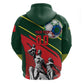 Custom Senegal Champions Football 2026 Zip Hoodie Teranga Lions G.O.A.T Mascot - African Renaissance Monument