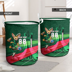 Personalized Algeria Football Champions Laundry Basket Fennec Fox Mascot - Algiers Martyrs Memorial