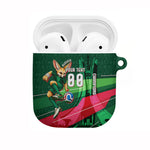 Personalized Algeria Football Champions AirPods Case Fennec Fox Mascot - Algiers Martyrs Memorial