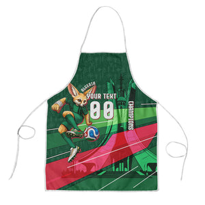 Personalized Algeria Football Champions Apron Fennec Fox Mascot - Algiers Martyrs Memorial