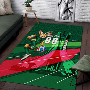 Personalized Algeria Football Champions Area Rug Fennec Fox Mascot - Algiers Martyrs Memorial