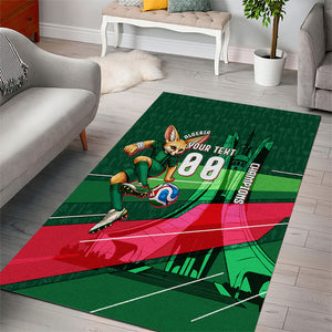 Personalized Algeria Football Champions Area Rug Fennec Fox Mascot - Algiers Martyrs Memorial