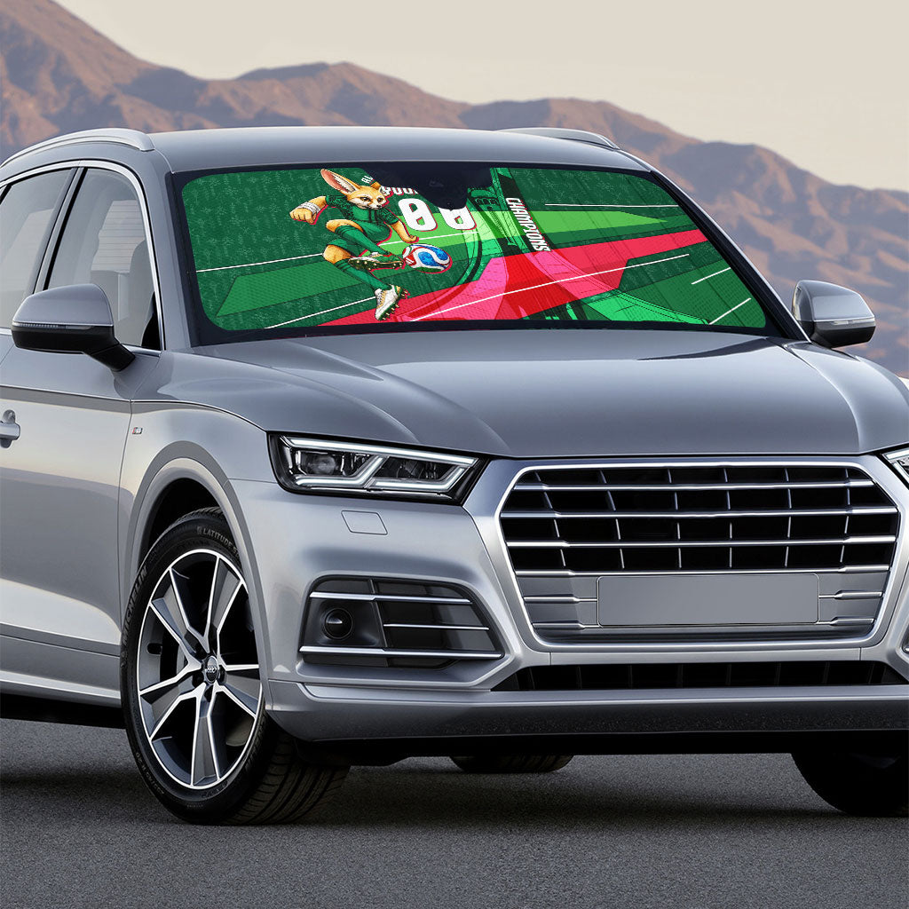 Personalized Algeria Football Champions Auto Sun Shade Fennec Fox Mascot - Algiers Martyrs Memorial