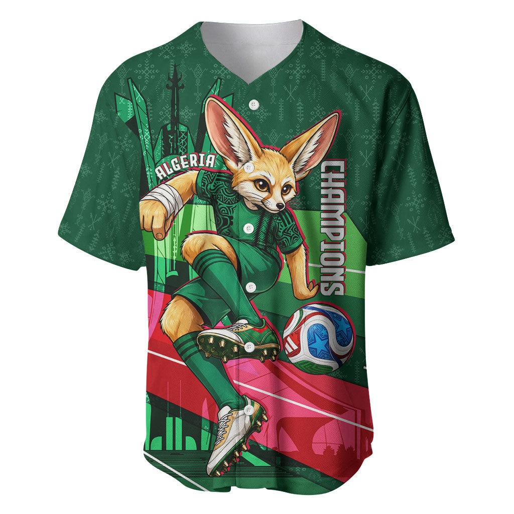 Personalized Algeria Football Champions Baseball Jersey Fennec Fox Mascot - Algiers Martyrs Memorial