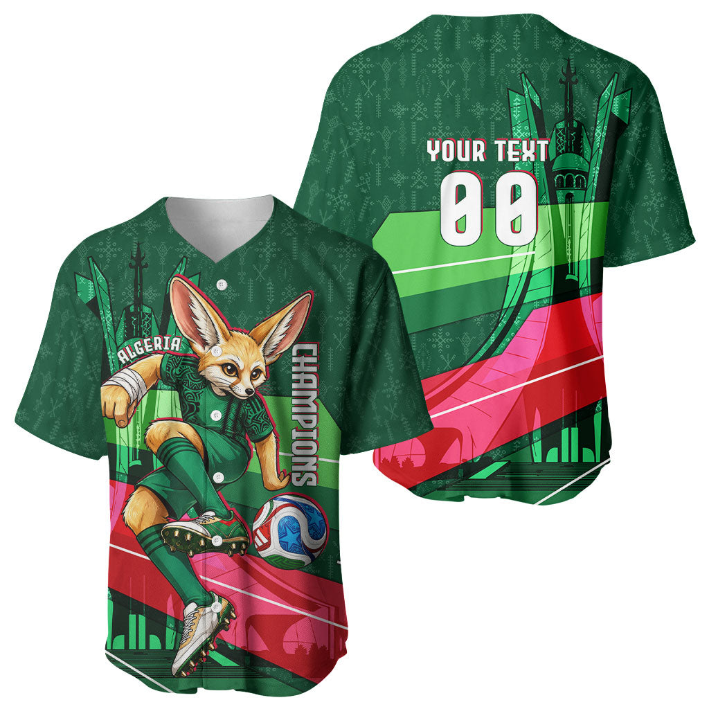 Personalized Algeria Football Champions Baseball Jersey Fennec Fox Mascot - Algiers Martyrs Memorial