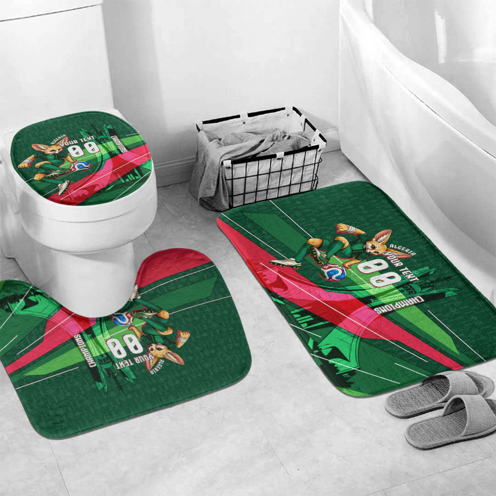 Personalized Algeria Football Champions Bathroom Set Fennec Fox Mascot - Algiers Martyrs Memorial