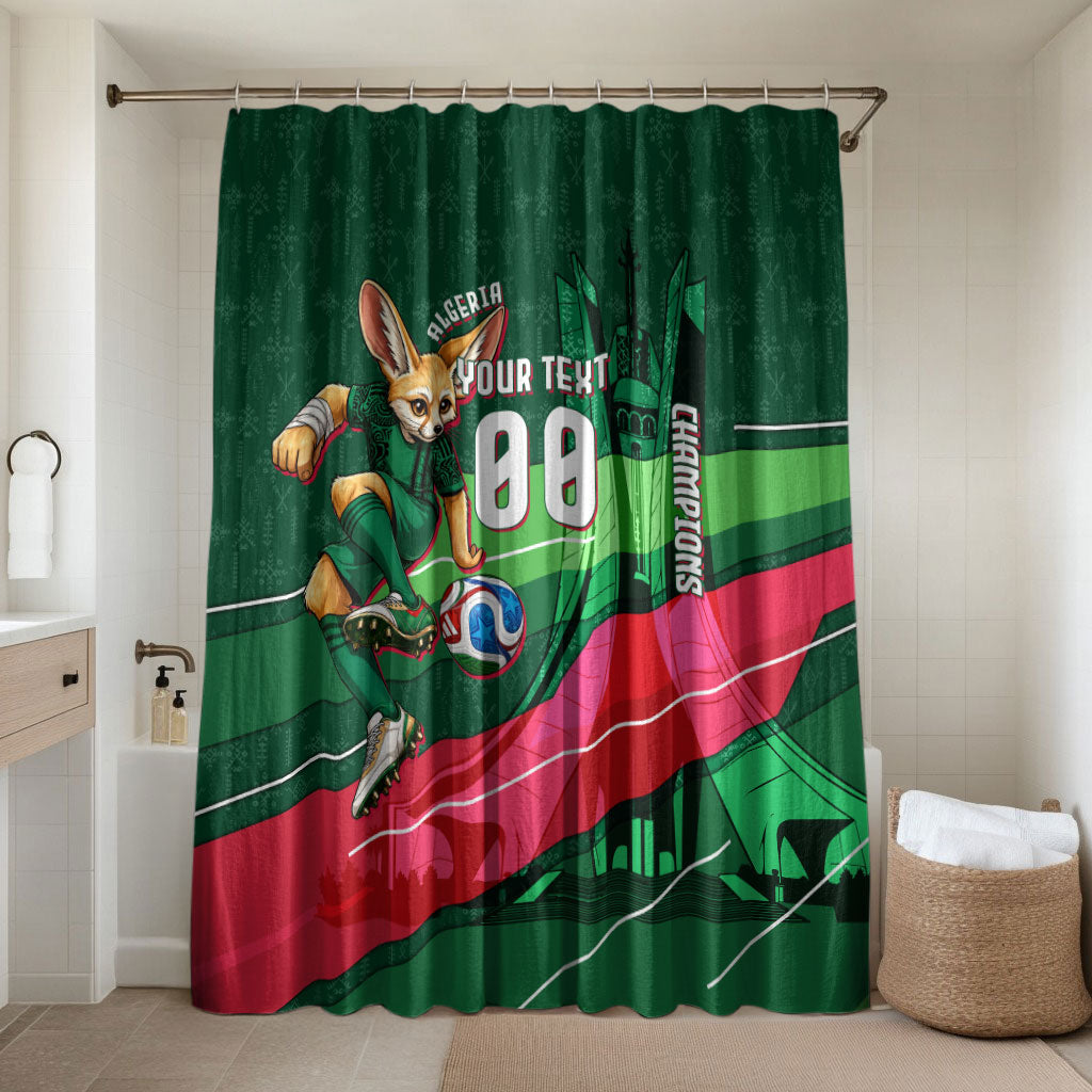 Personalized Algeria Football Champions Bathroom Set Fennec Fox Mascot - Algiers Martyrs Memorial