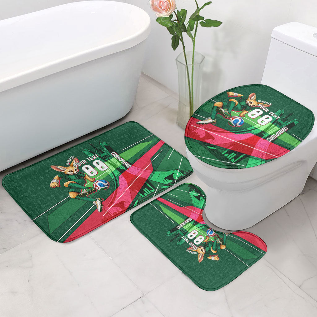 Personalized Algeria Football Champions Bathroom Set Fennec Fox Mascot - Algiers Martyrs Memorial