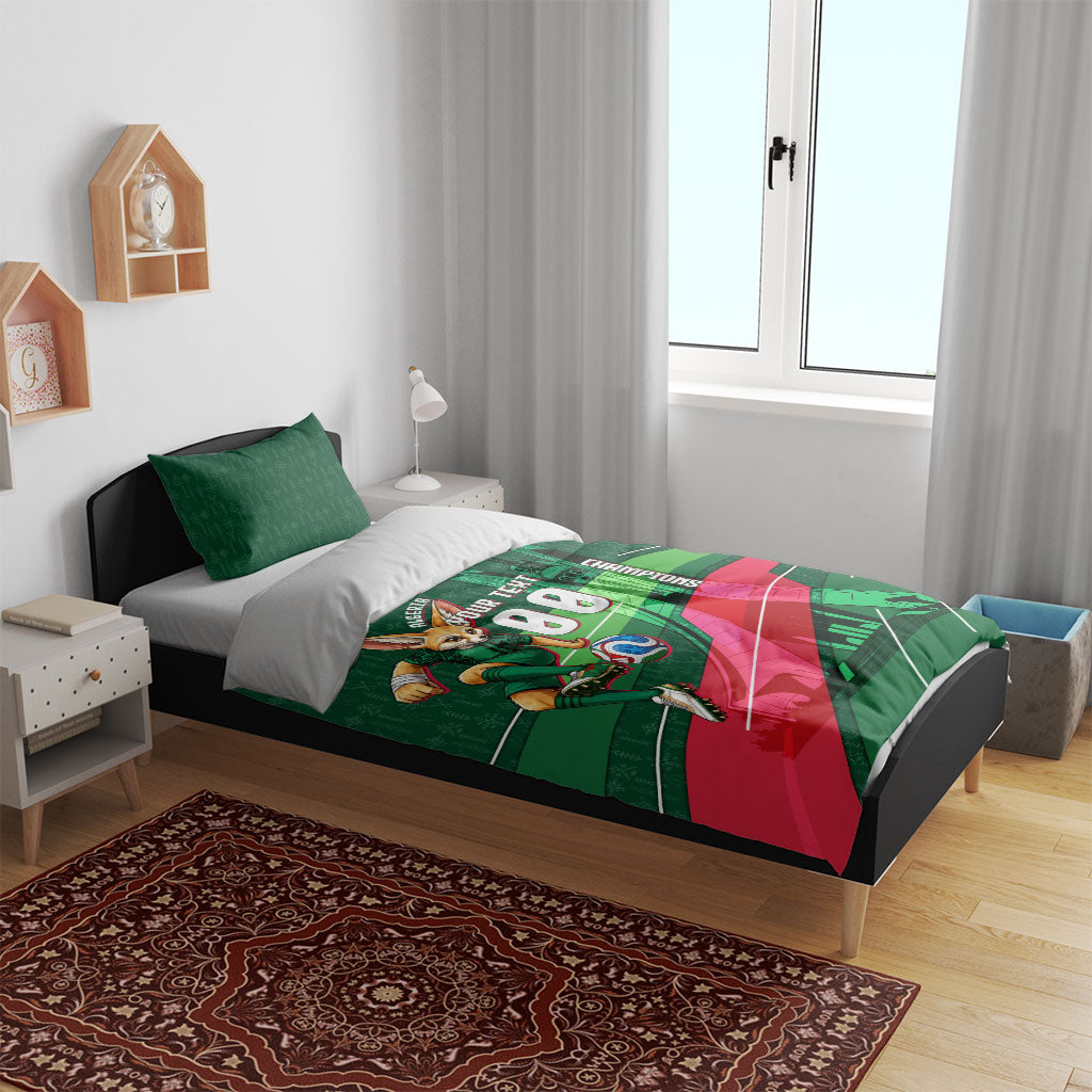 Personalized Algeria Football Champions Bedding Set Fennec Fox Mascot - Algiers Martyrs Memorial