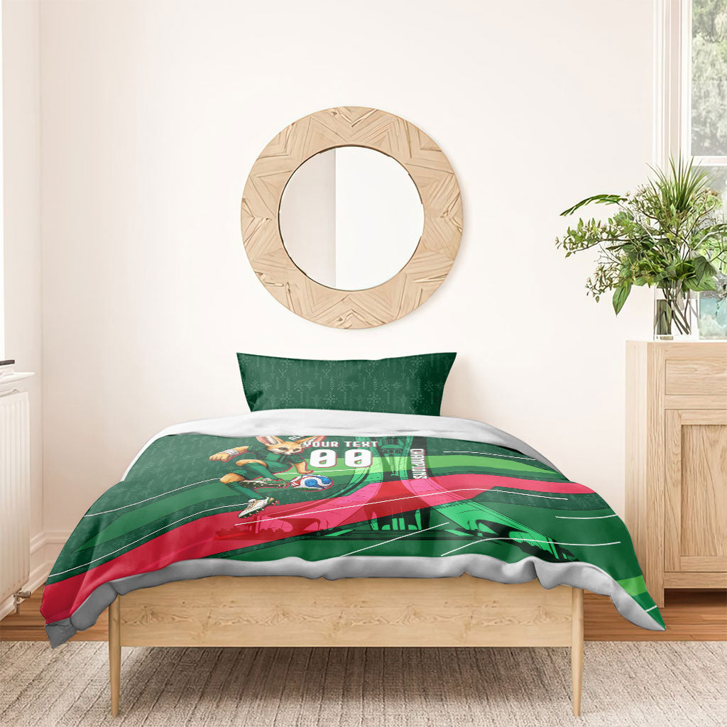 Personalized Algeria Football Champions Bedding Set Fennec Fox Mascot - Algiers Martyrs Memorial