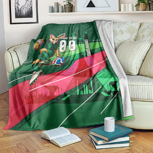 Personalized Algeria Football Champions Blanket Fennec Fox Mascot - Algiers Martyrs Memorial
