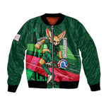 Personalized Algeria Football Champions Bomber Jacket Fennec Fox Mascot - Algiers Martyrs Memorial