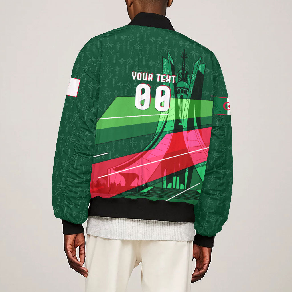 Personalized Algeria Football Champions Bomber Jacket Fennec Fox Mascot - Algiers Martyrs Memorial