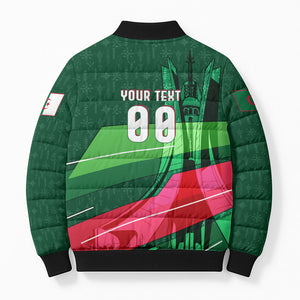 Personalized Algeria Football Champions Bomber Puffer Jacket Fennec Fox Mascot - Algiers Martyrs Memorial