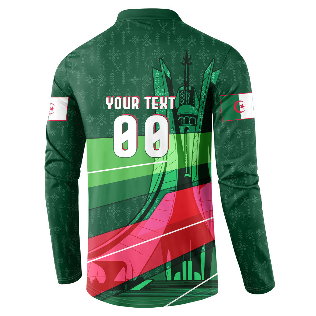 Personalized Algeria Football Champions Button Sweatshirt Fennec Fox Mascot - Algiers Martyrs Memorial