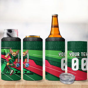 Personalized Algeria Football Champions 4 in 1 Can Cooler Tumbler Fennec Fox Mascot - Algiers Martyrs Memorial