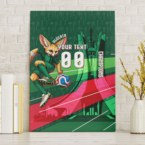 Personalized Algeria Football Champions Canvas Wall Art Fennec Fox Mascot - Algiers Martyrs Memorial