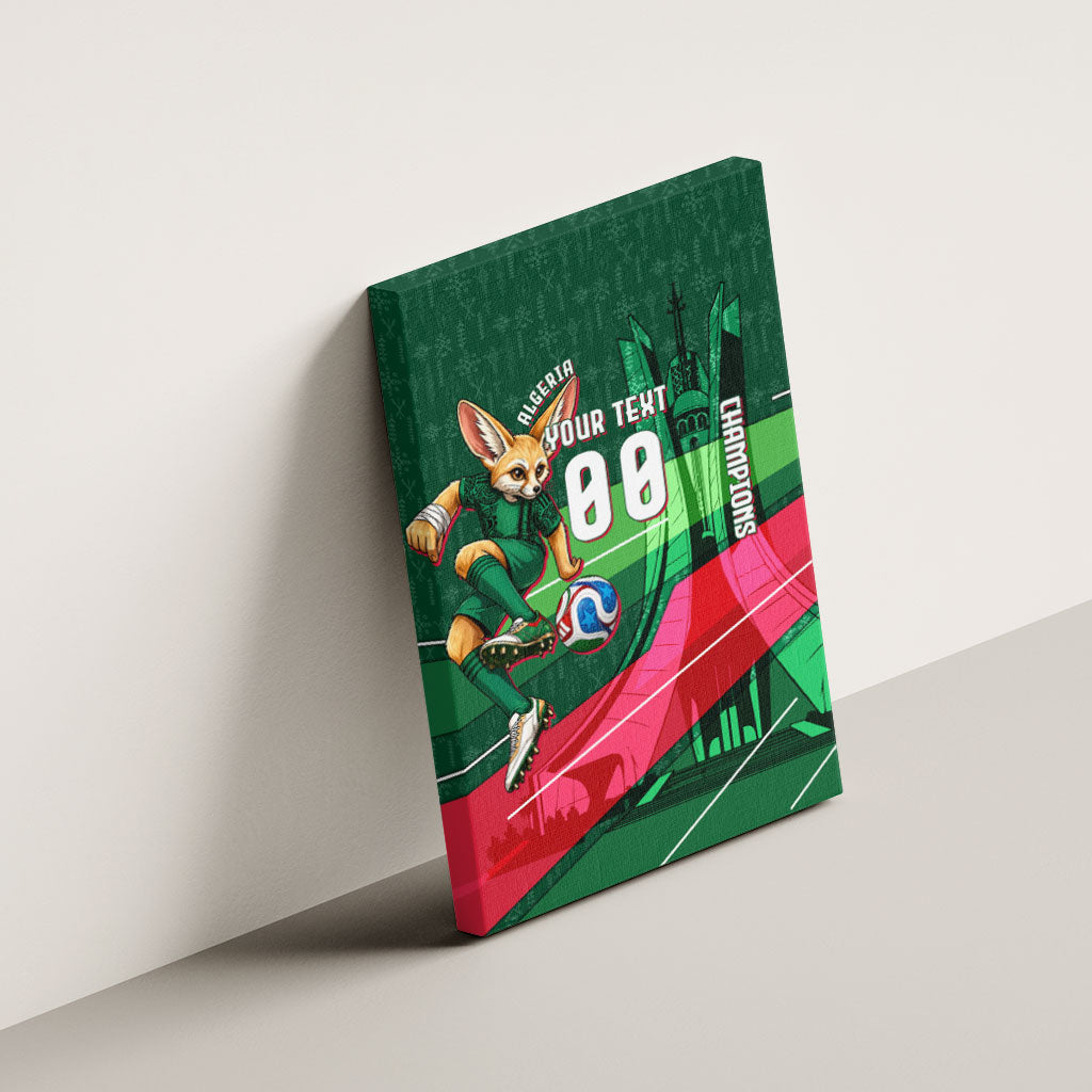 Personalized Algeria Football Champions Canvas Wall Art Fennec Fox Mascot - Algiers Martyrs Memorial