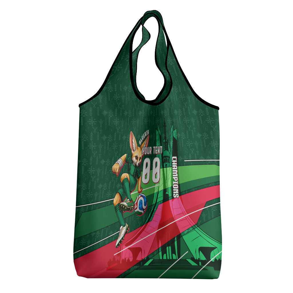 Personalized Algeria Football Champions Grocery Bag Fennec Fox Mascot - Algiers Martyrs Memorial