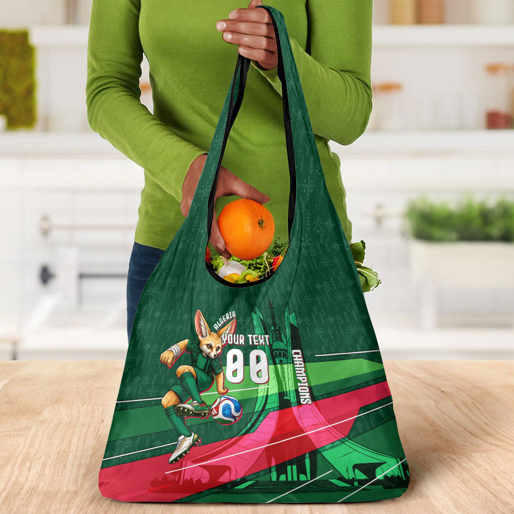 Personalized Algeria Football Champions Grocery Bag Fennec Fox Mascot - Algiers Martyrs Memorial