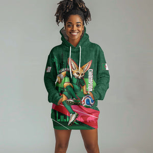 Personalized Algeria Football Champions Hoodie Dress Fennec Fox Mascot - Algiers Martyrs Memorial