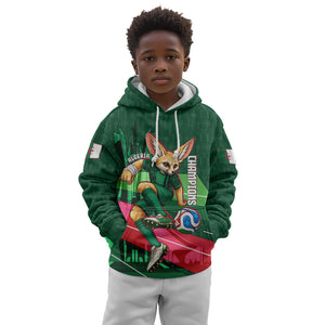 Personalized Algeria Football Champions Kid Hoodie Fennec Fox Mascot - Algiers Martyrs Memorial