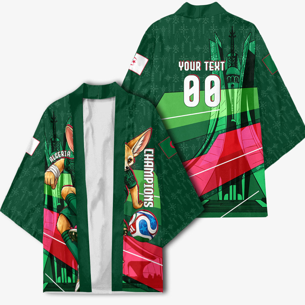Personalized Algeria Football Champions Kimono Fennec Fox Mascot - Algiers Martyrs Memorial
