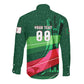 Personalized Algeria Football Champions Long Sleeve Button Shirt Fennec Fox Mascot - Algiers Martyrs Memorial