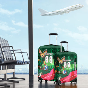 Personalized Algeria Football Champions Luggage Cover Fennec Fox Mascot - Algiers Martyrs Memorial