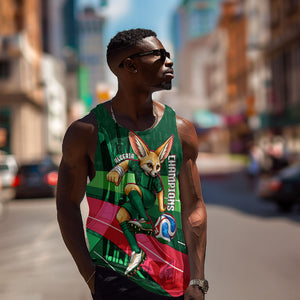 Personalized Algeria Football Champions Men Tank Top Fennec Fox Mascot - Algiers Martyrs Memorial