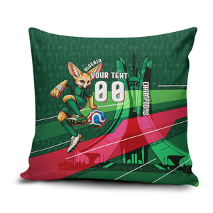 Personalized Algeria Football Champions Pillow Cover Fennec Fox Mascot - Algiers Martyrs Memorial