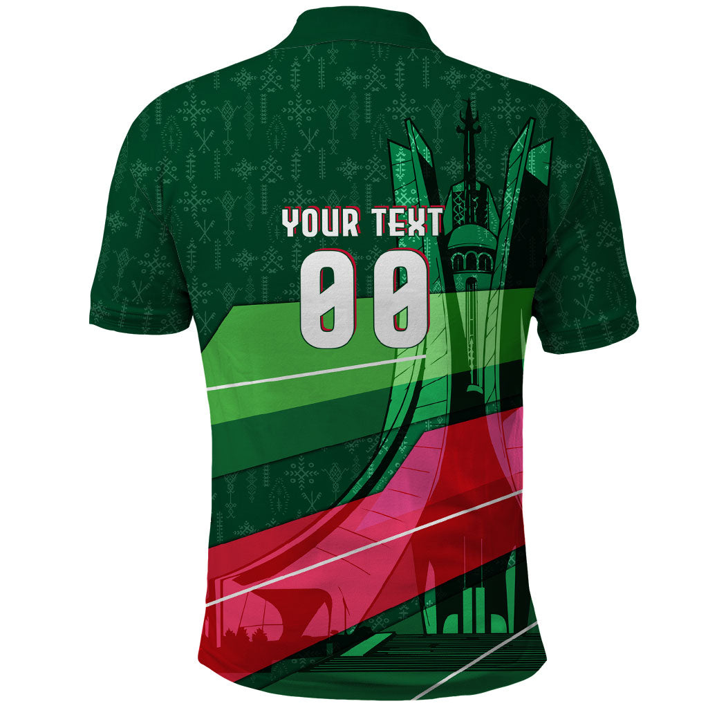 Personalized Algeria Football Champions Polo Shirt Fennec Fox Mascot - Algiers Martyrs Memorial