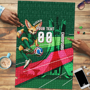 Personalized Algeria Football Champions Puzzle Fennec Fox Mascot - Algiers Martyrs Memorial