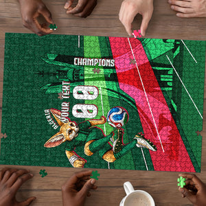 Personalized Algeria Football Champions Puzzle Fennec Fox Mascot - Algiers Martyrs Memorial