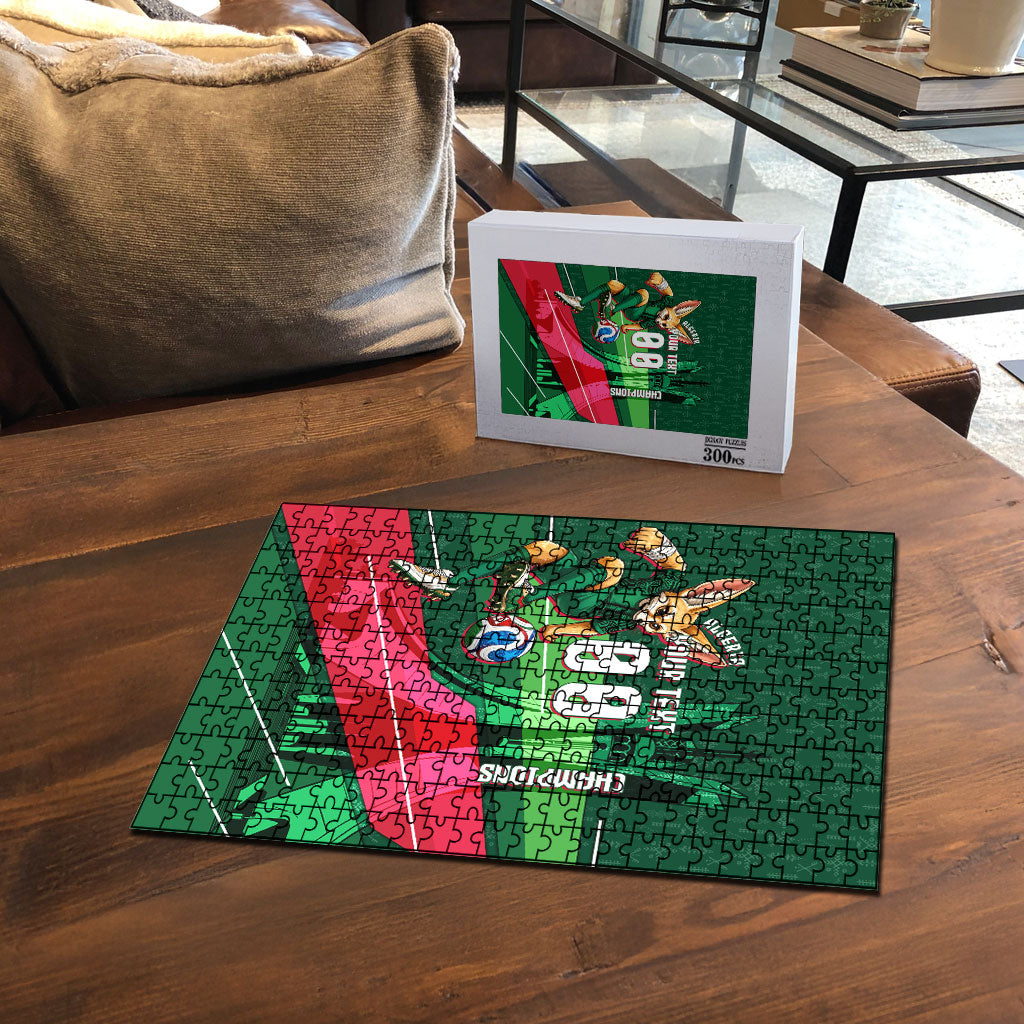 Personalized Algeria Football Champions Puzzle Fennec Fox Mascot - Algiers Martyrs Memorial