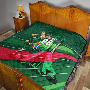 Personalized Algeria Football Champions Quilt Fennec Fox Mascot - Algiers Martyrs Memorial
