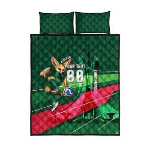 Personalized Algeria Football Champions Quilt Bed Set Fennec Fox Mascot - Algiers Martyrs Memorial