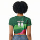 Personalized Algeria Football Champions Raglan Cropped T shirt Fennec Fox Mascot - Algiers Martyrs Memorial