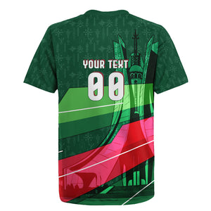 Personalized Algeria Football Champions Rugby Jersey Fennec Fox Mascot - Algiers Martyrs Memorial