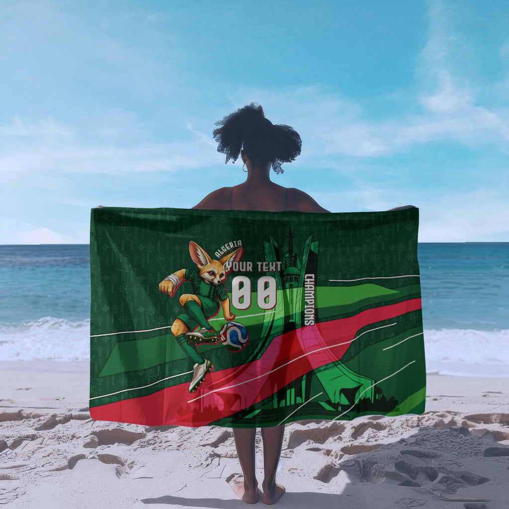 Personalized Algeria Football Champions Sarong Fennec Fox Mascot - Algiers Martyrs Memorial