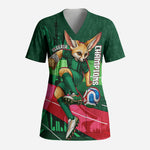 Personalized Algeria Football Champions Scrub Top Fennec Fox Mascot - Algiers Martyrs Memorial