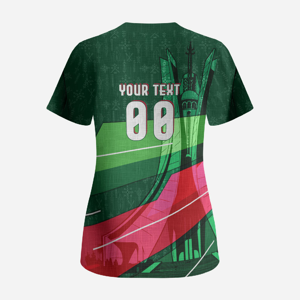Personalized Algeria Football Champions Scrub Top Fennec Fox Mascot - Algiers Martyrs Memorial