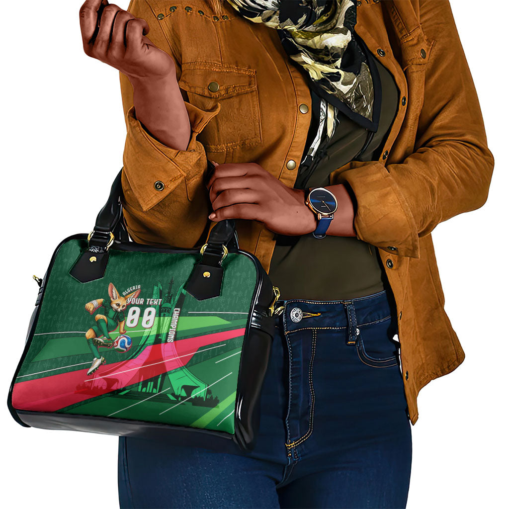 Personalized Algeria Football Champions Shoulder Handbag Fennec Fox Mascot - Algiers Martyrs Memorial