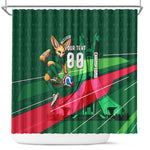 Personalized Algeria Football Champions Shower Curtain Fennec Fox Mascot - Algiers Martyrs Memorial
