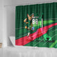 Personalized Algeria Football Champions Shower Curtain Fennec Fox Mascot - Algiers Martyrs Memorial