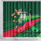 Personalized Algeria Football Champions Shower Curtain Fennec Fox Mascot - Algiers Martyrs Memorial